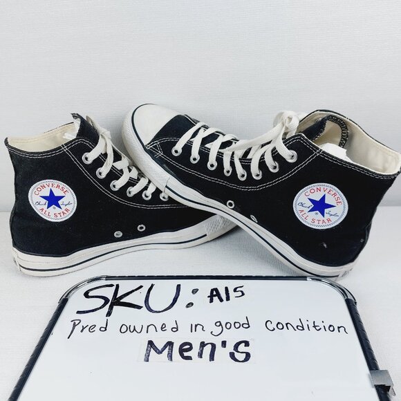 Converse Men's Black White Chuck Taylor All Star Hi-Top Athletic Sneaker Sz 9.5 - Picture 9 of 9